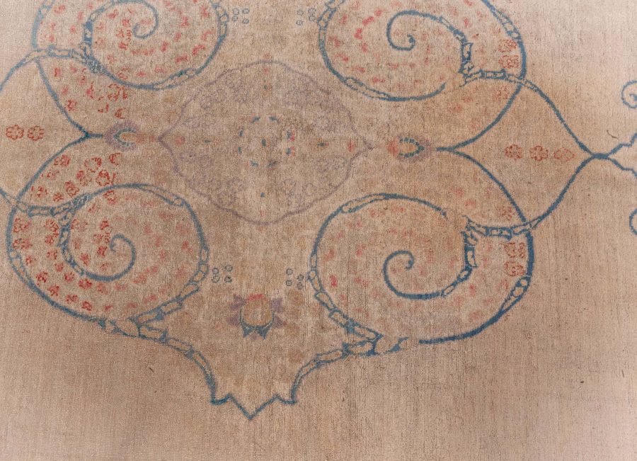 One-of-a-kind Large Antique Persian Tabriz Beige Handmade Wool Carpet BB8544