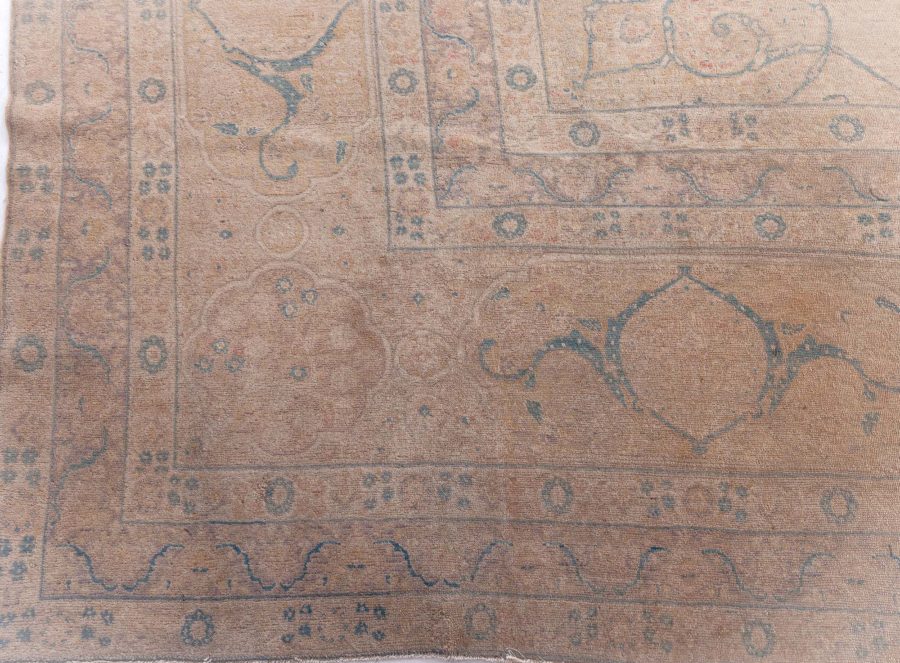 One-of-a-kind Large Antique Persian Tabriz Beige Handmade Wool Carpet BB8544