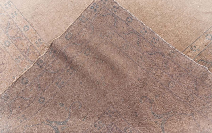 One-of-a-kind Large Antique Persian Tabriz Beige Handmade Wool Carpet BB8544