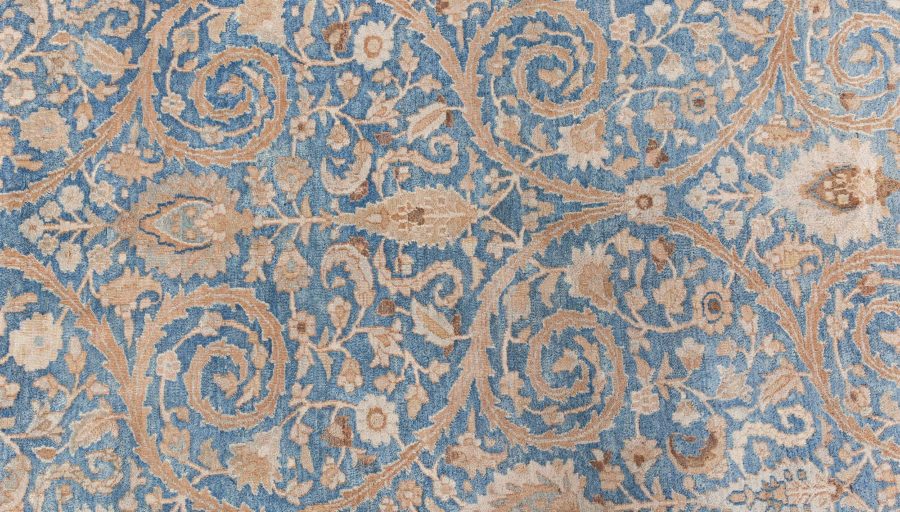 Fine Antique Persian Khorassan Botanic Brown, Green Handmade Wool Rug BB8547