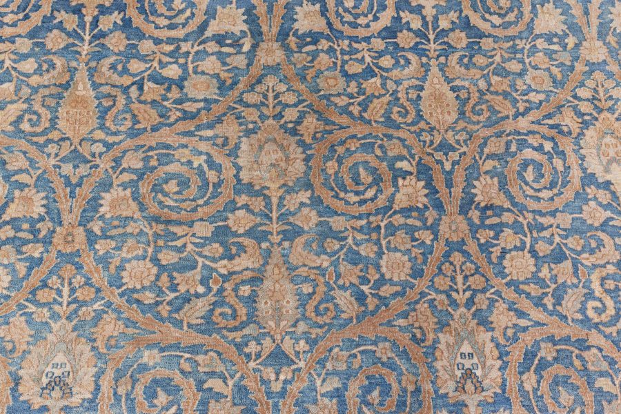 Fine Antique Persian Khorassan Botanic Brown, Green Handmade Wool Rug BB8547