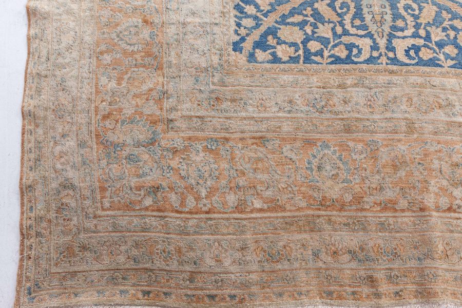 Fine Antique Persian Khorassan Botanic Brown, Green Handmade Wool Rug BB8547