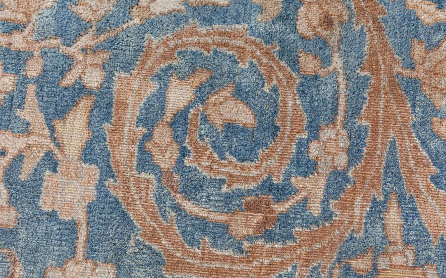 Fine Antique Persian Khorassan Botanic Brown, Green Handmade Wool Rug BB8547