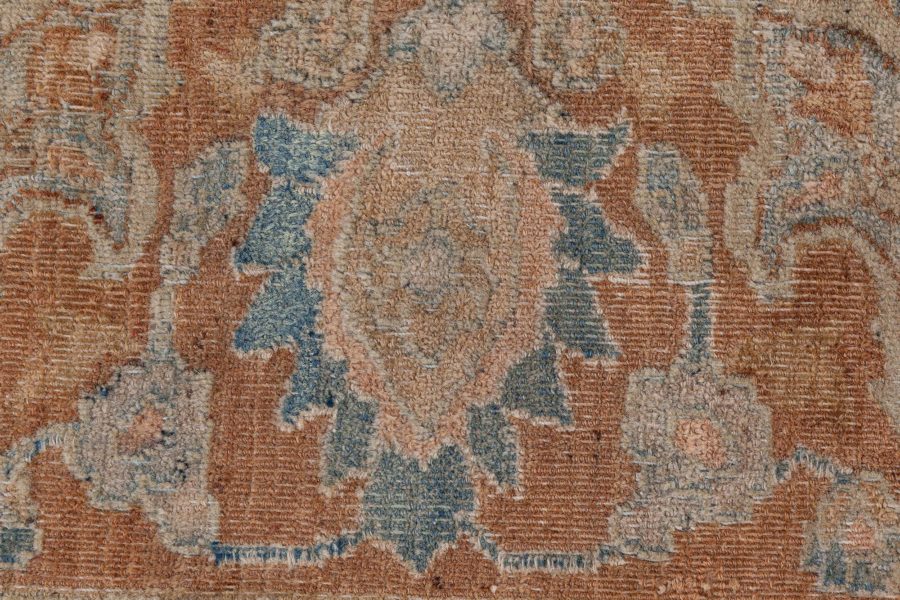 Fine Antique Persian Khorassan Botanic Brown, Green Handmade Wool Rug BB8547