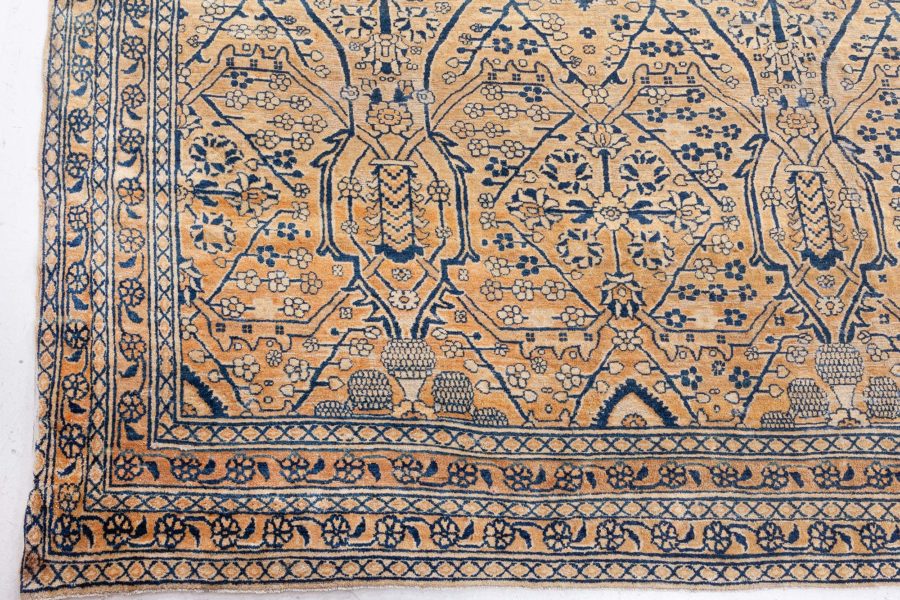 Fine Antique Kirman Botanic Handmade Wool Rug (Size Adjusted) BB8561