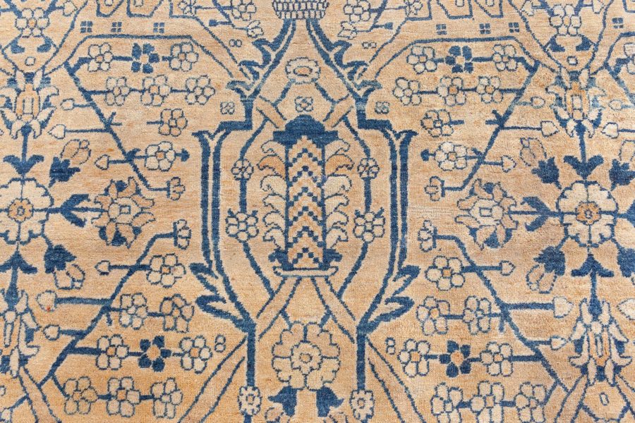 Fine Antique Kirman Botanic Handmade Wool Rug (Size Adjusted) BB8561