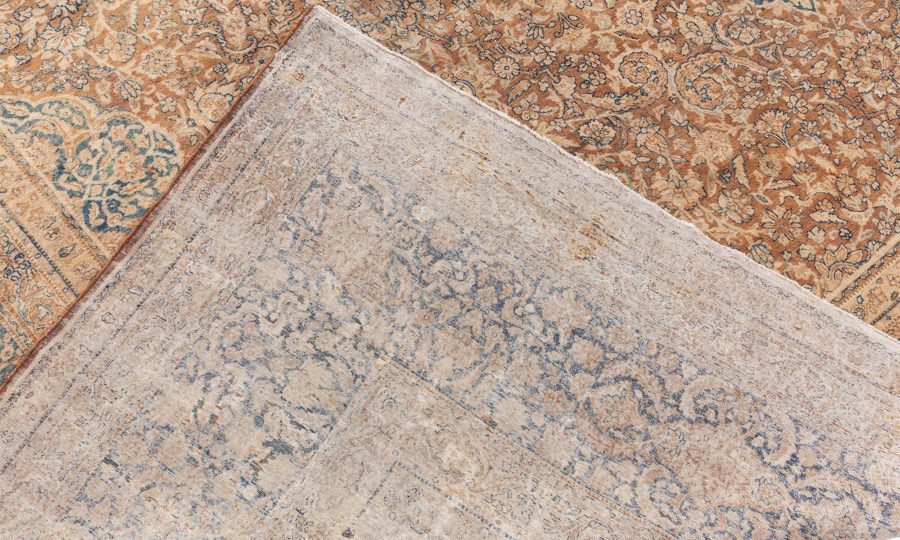 Antique Persian Tabriz Brown Handmade Wool Rug BB8562