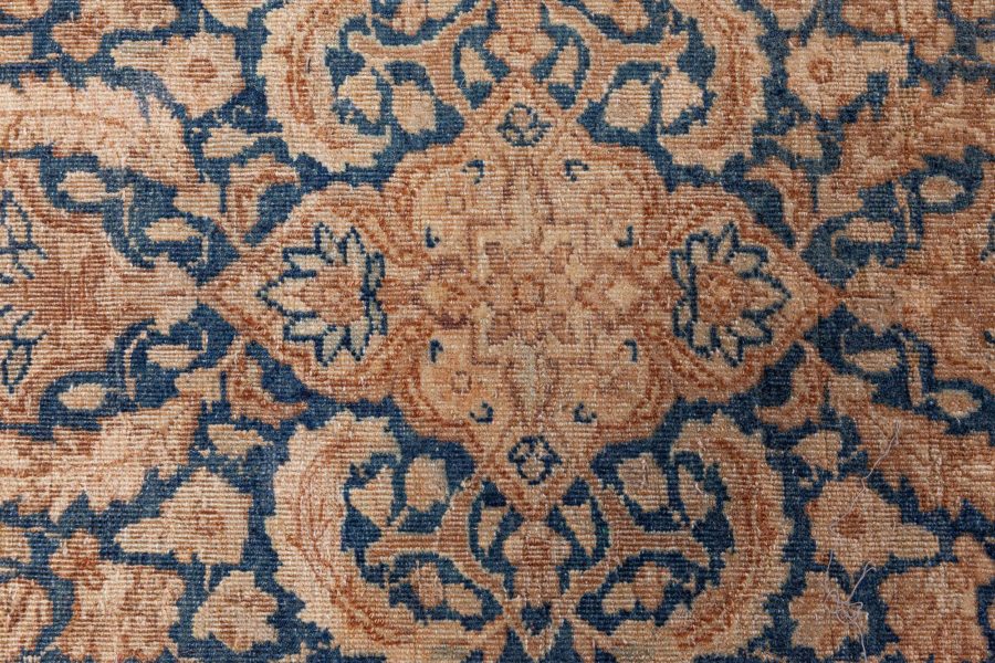 Antique Persian Tabriz Brown Handmade Wool Rug BB8562