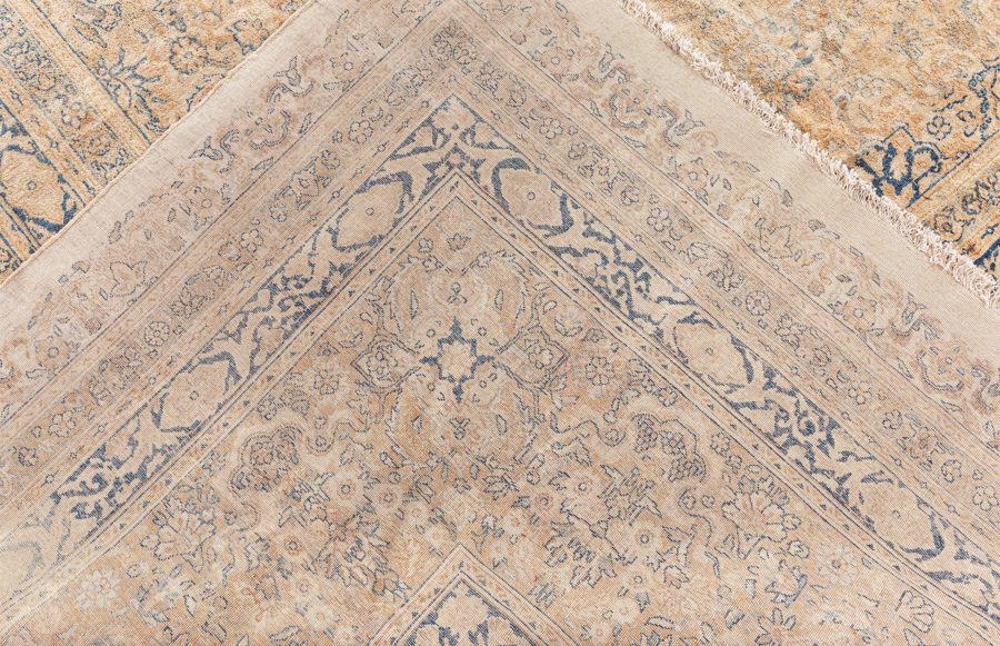Authentic 19th Century Persian Kirman Beige Carpet BB8569