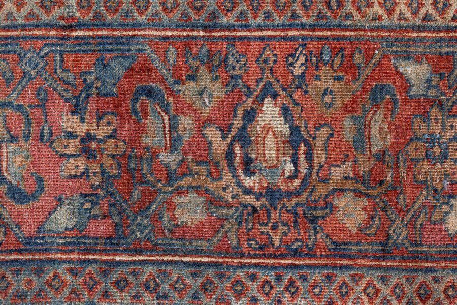 One-of-a-kind Antique Persian Tabriz Botanic Handmade Wool Carpet BB8571