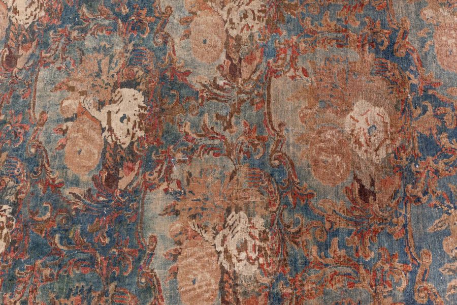 One-of-a-kind Antique Persian Tabriz Botanic Handmade Wool Carpet BB8571