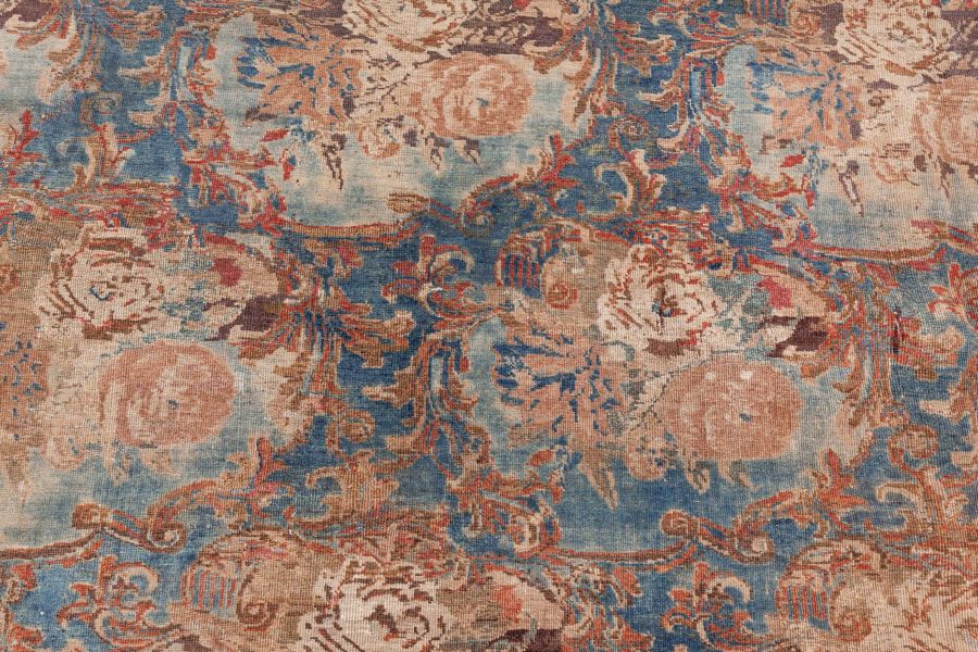 One-of-a-kind Antique Persian Tabriz Botanic Handmade Wool Carpet BB8571