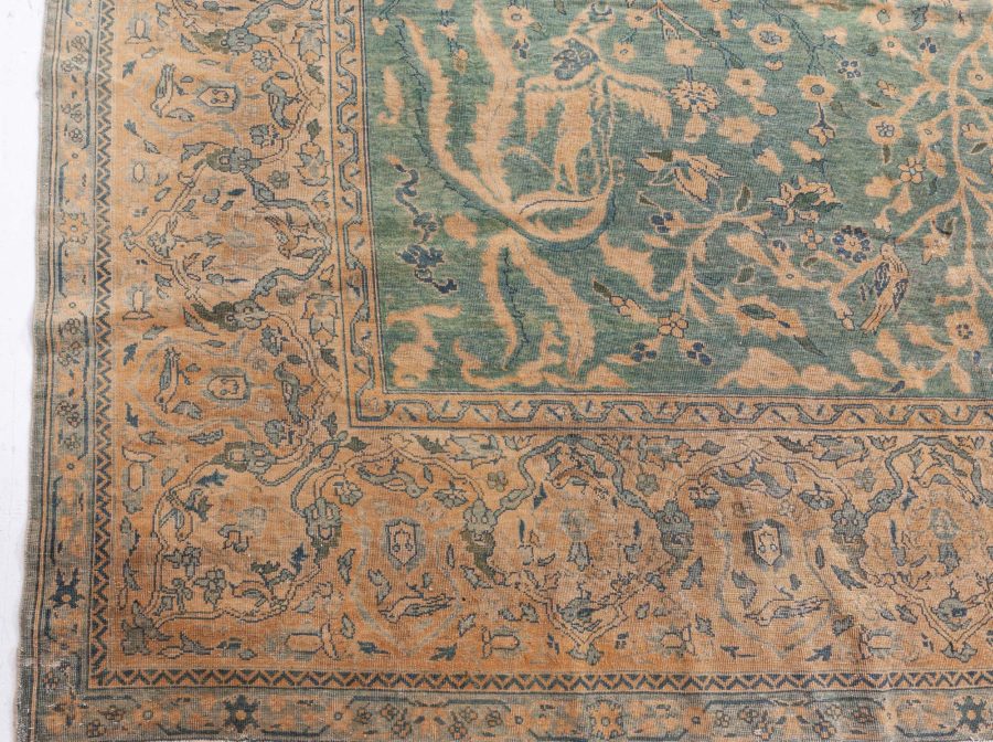 Fine Antique Indian Handmade Wool Rug BB8574