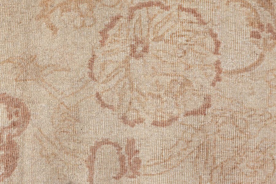One-of-a-kind Large Antique Indian Amritsar Botanic Handmade Wool Rug BB8576