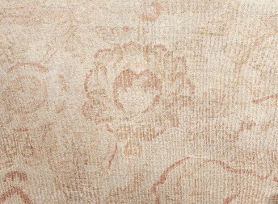 One-of-a-kind Large Antique Indian Amritsar Botanic Handmade Wool Rug BB8576