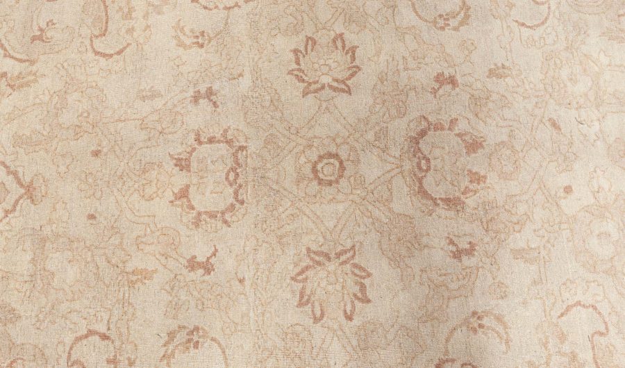 One-of-a-kind Large Antique Indian Amritsar Botanic Handmade Wool Rug BB8576