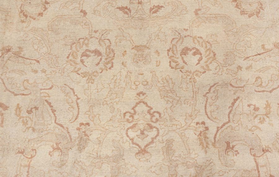 One-of-a-kind Large Antique Indian Amritsar Botanic Handmade Wool Rug BB8576