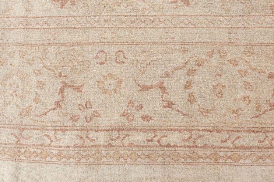 One-of-a-kind Large Antique Indian Amritsar Botanic Handmade Wool Rug BB8576