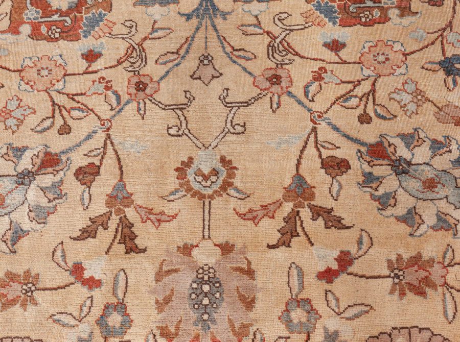 Antique Persian Tabriz Botanic Handmade Wool Rug BB8585