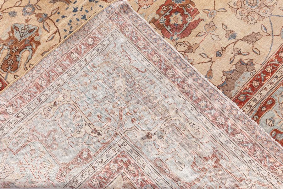 Antique Persian Tabriz Botanic Handmade Wool Rug BB8585