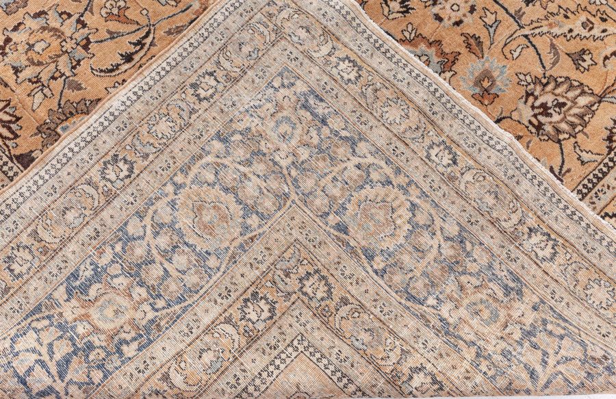 Antique Persian Tabriz Orange Handmade Wool Rug BB8587