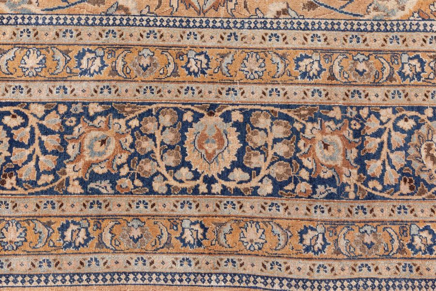 Antique Persian Tabriz Orange Handmade Wool Rug BB8587