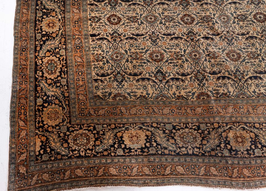 Authentic 19th Century Persian Tabriz Handmade Wool Carpet BB8588