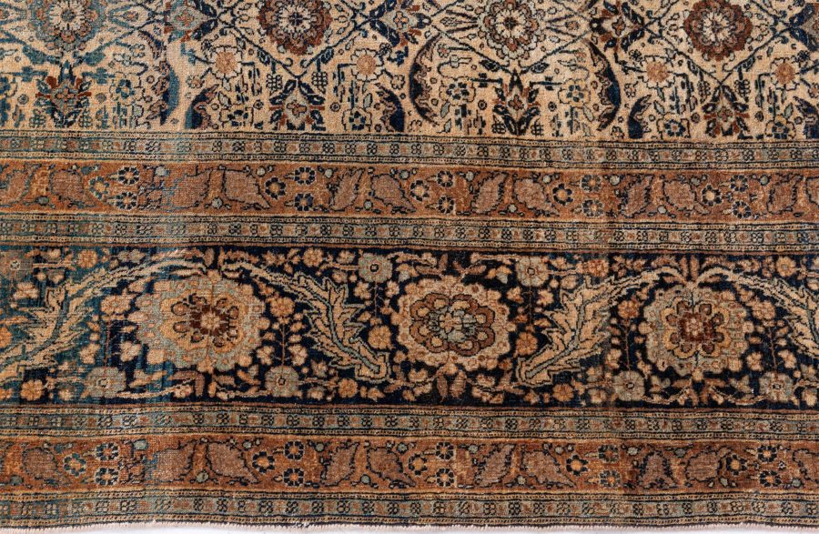 Authentic 19th Century Persian Tabriz Handmade Wool Carpet BB8588