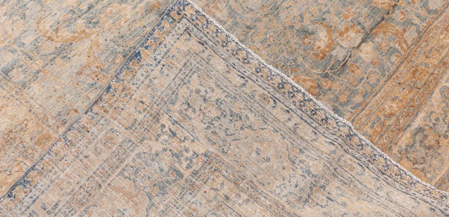 Fine Antique Persian Tabriz Blue, Beige Handmade Wool Rug BB8589