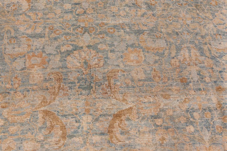 Fine Antique Persian Tabriz Blue, Beige Handmade Wool Rug BB8589