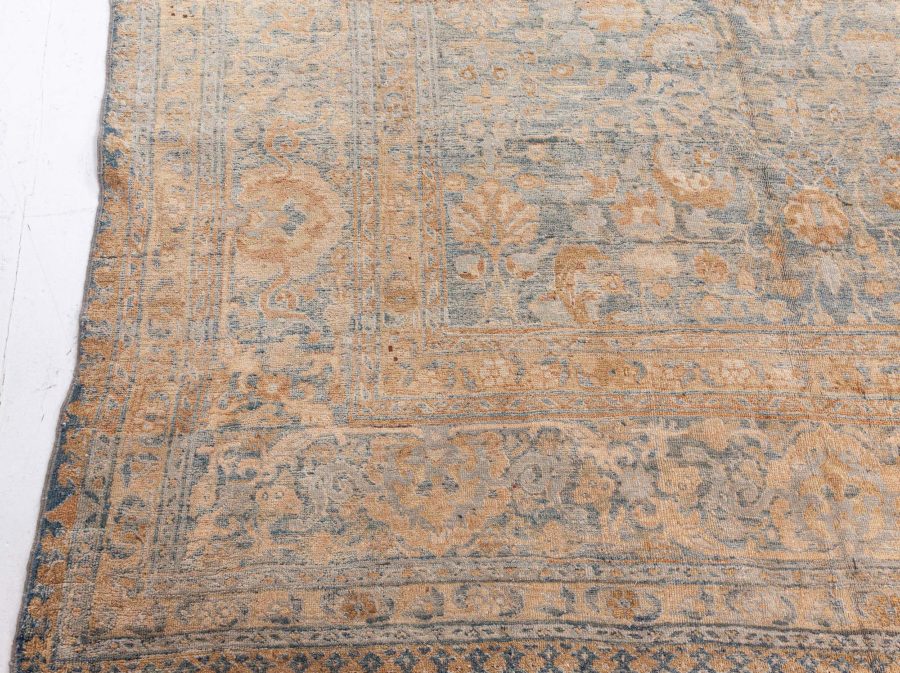 Fine Antique Persian Tabriz Blue, Beige Handmade Wool Rug BB8589