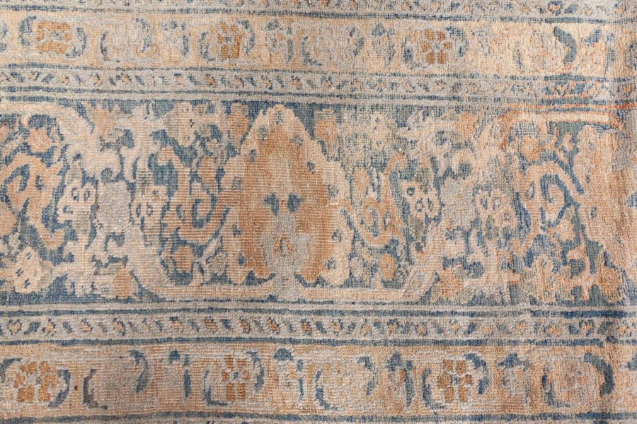 Fine Antique Persian Tabriz Blue, Beige Handmade Wool Rug BB8589