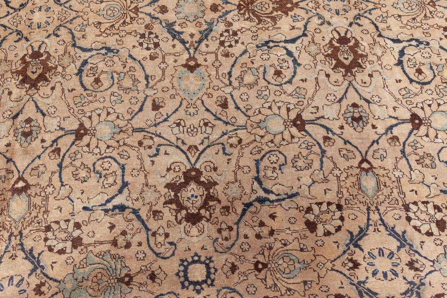 Vintage Persian Tabriz Botanic Handmade Wool Carpet BB8590