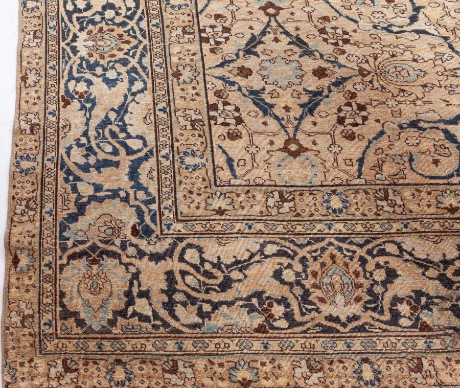 Vintage Persian Tabriz Botanic Handmade Wool Carpet BB8590