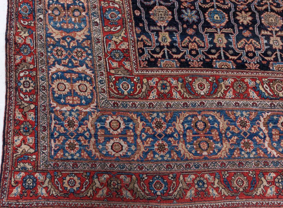 Fine Antique Persian Feraghan Botanic Hand Knotted Wool Rug BB8592