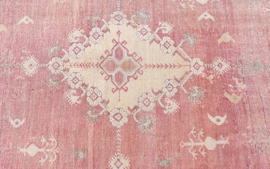 Authentic Red Handmade Turkish Ghiordes Rug from the 19th Century BB8595
