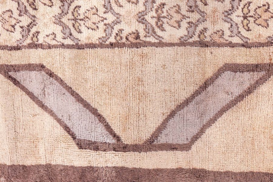 Mid-20th century Turkish Hereke Camel and Brown Handwoven Wool Rug BB8599