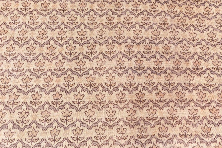 Mid-20th century Turkish Hereke Camel and Brown Handwoven Wool Rug BB8599