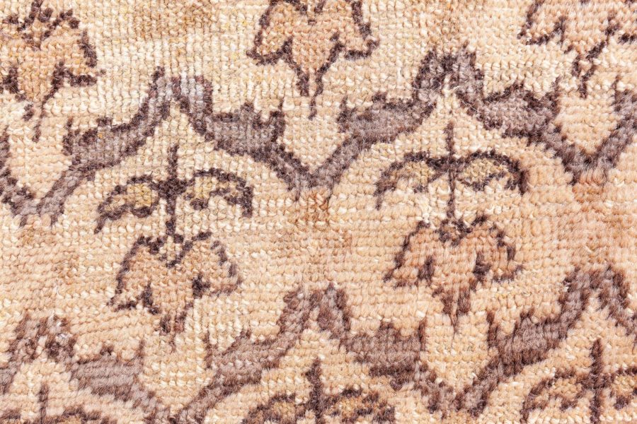 Mid-20th century Turkish Hereke Camel and Brown Handwoven Wool Rug BB8599