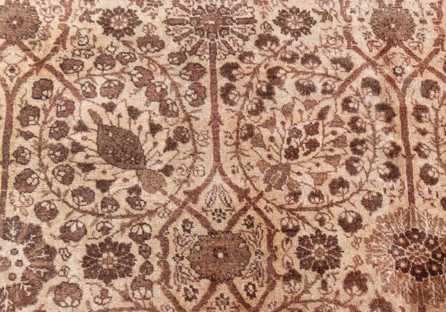 Early 20th Century Persian Tabriz Handwoven Wool Rug in Caramel & Salmon Shades BB8605