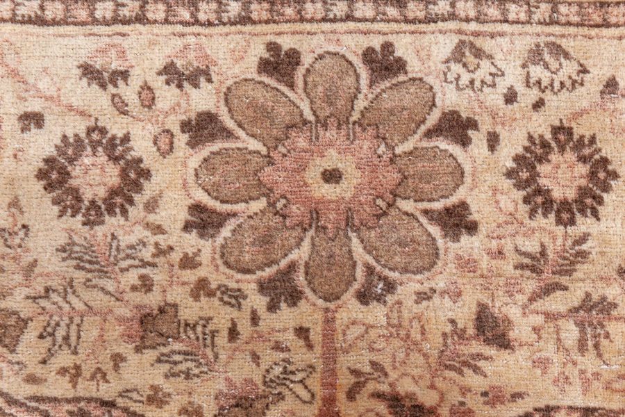 Early 20th Century Persian Tabriz Handwoven Wool Rug in Caramel & Salmon Shades BB8605