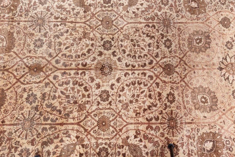 Early 20th Century Persian Tabriz Handwoven Wool Rug in Caramel & Salmon Shades BB8605
