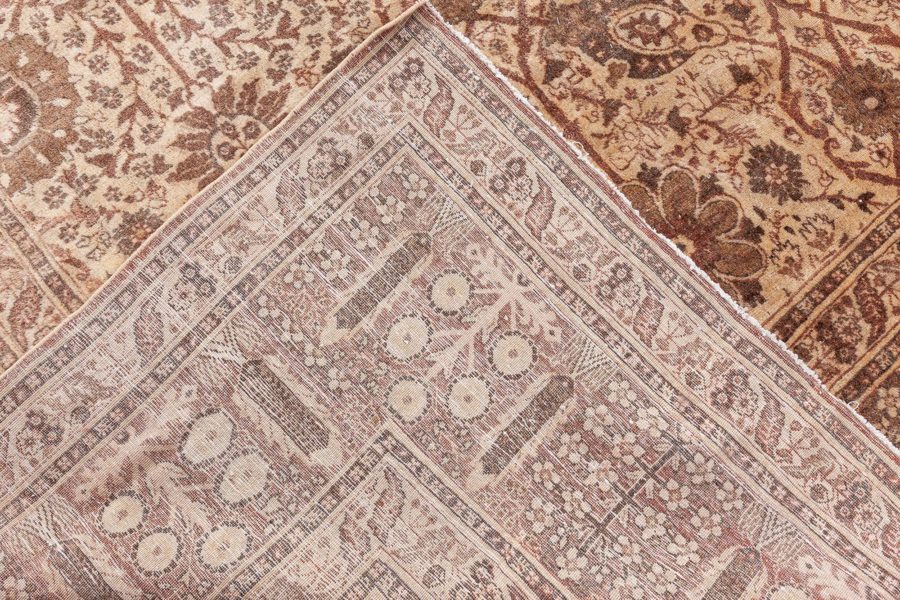 Early 20th Century Persian Tabriz Handwoven Wool Rug in Caramel & Salmon Shades BB8605