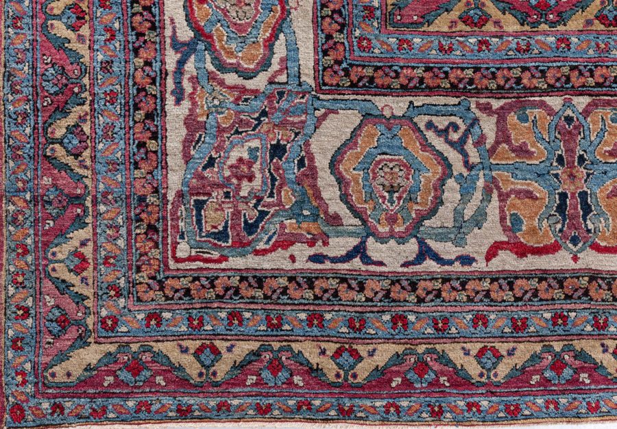 Beige Oversized Antique Persian Kirman Rug BB8615