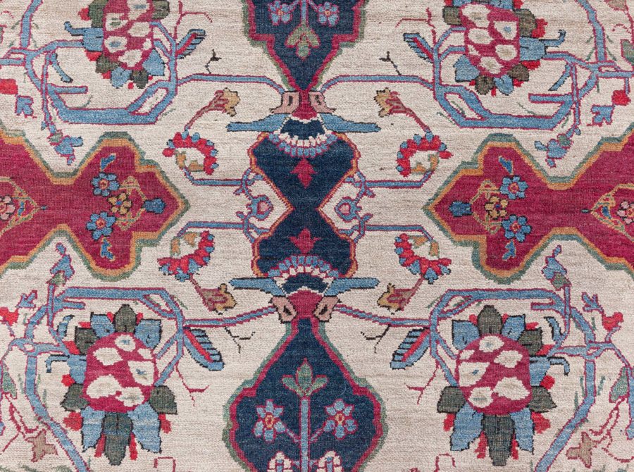 Beige Oversized Antique Persian Kirman Rug BB8615
