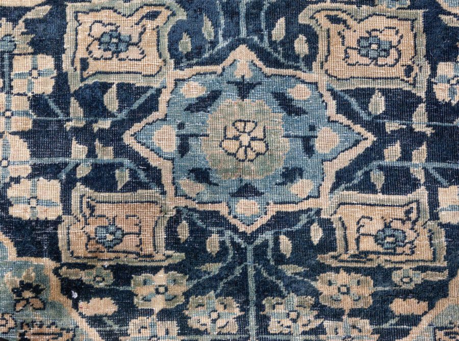 Oversized Antique Indian Botanic Handmade Wool Rug (Size Adjusted) BB8617