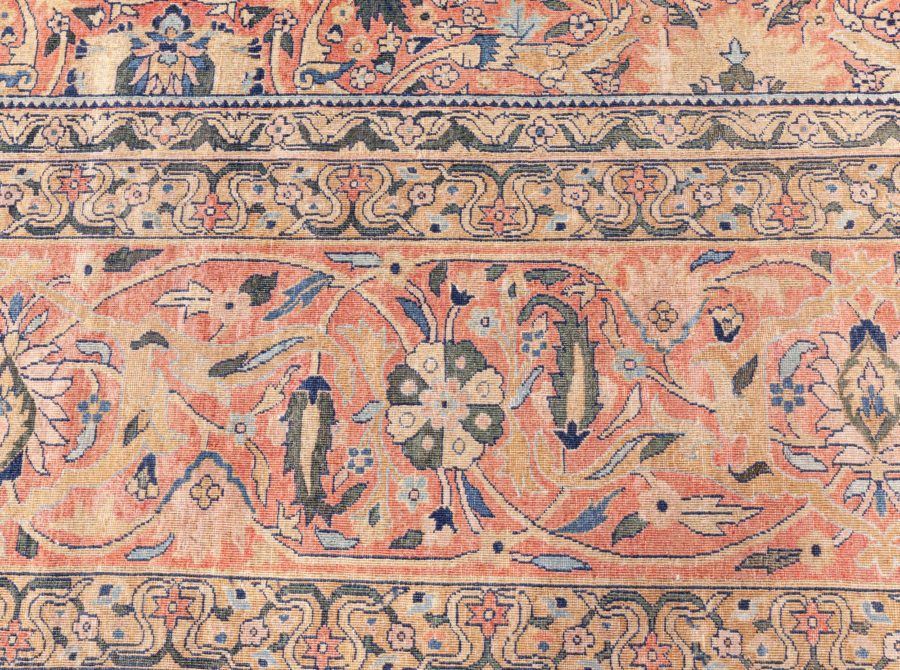 Authentic 19th Century Persian Tabriz Handmade Wool Rug BB8621