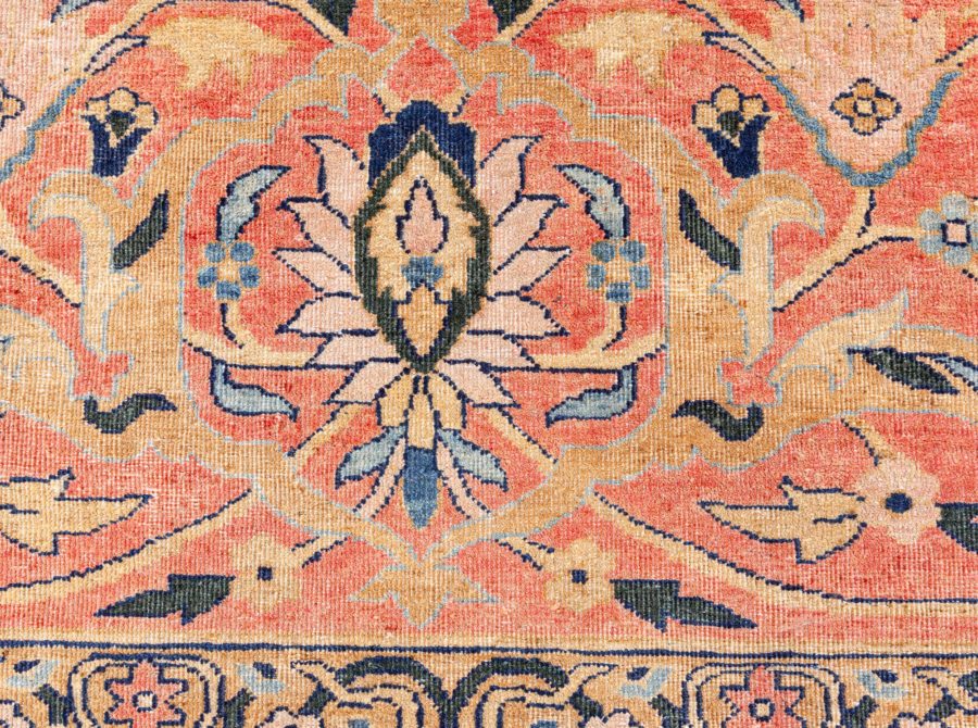 Authentic 19th Century Persian Tabriz Handmade Wool Rug BB8621