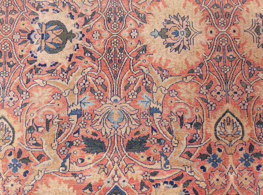 Authentic 19th Century Persian Tabriz Handmade Wool Rug BB8621