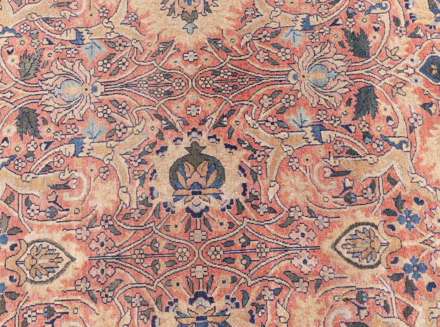 Authentic 19th Century Persian Tabriz Handmade Wool Rug BB8621